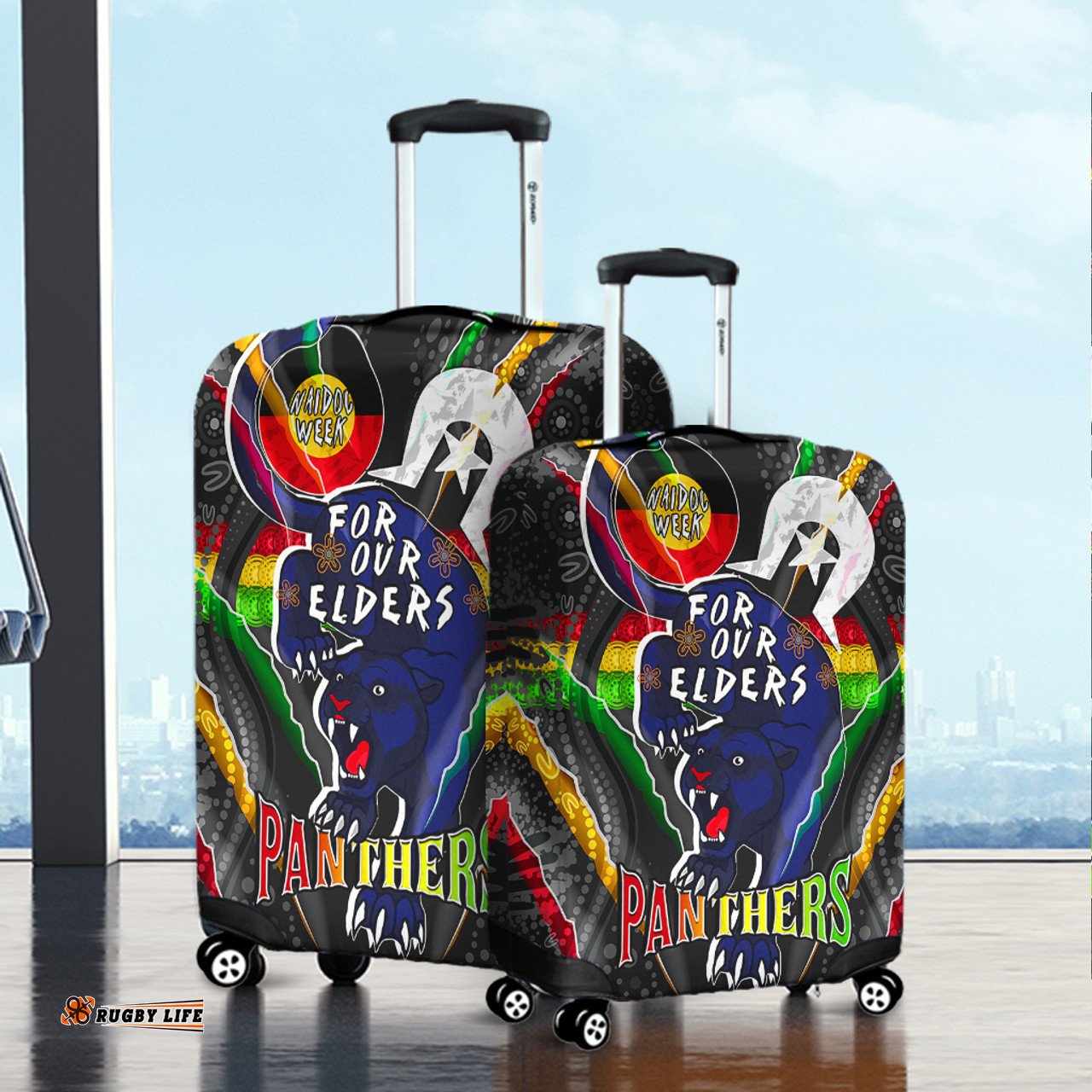 Amazing Aussie Penrith Panthers Naidoc Week Custom Penrith Panthers Naidoc Week For Our Elders Australian Indigenous Dot Art Luggage Cover