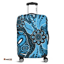 Amazing Aussie Australia Aboriginal Design Art Color Blue Luggage Cover
