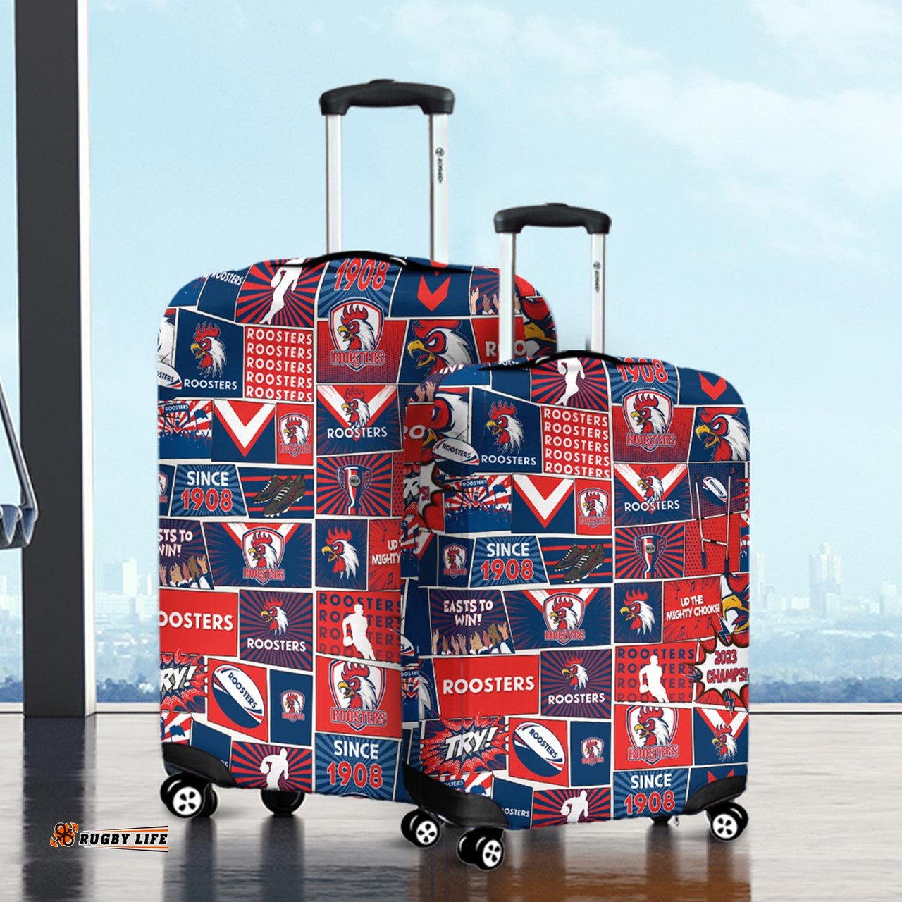 Amazing Aussie Sydney Roosters Team Of Us Die Hard Fan Supporters Comic Style Luggage Cover