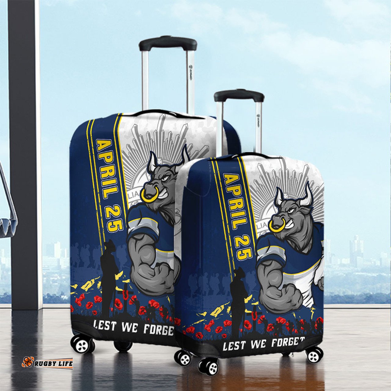 Amazing Aussie North Queensland Cowboys Anzac Day Lest We Forget Strong Fighting Spirit Luggage Cover