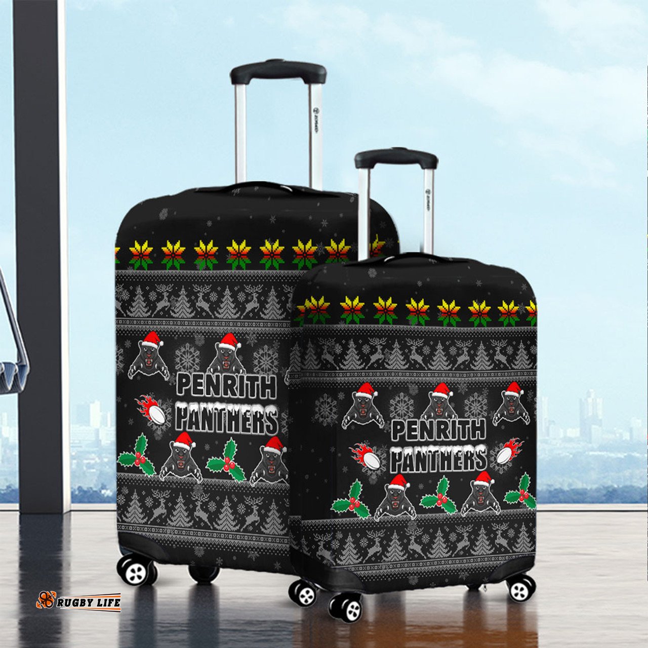 Amazing Aussie Penrith Panthers Christmas Penrith Panthers Special Ugly Christmas Luggage Cover