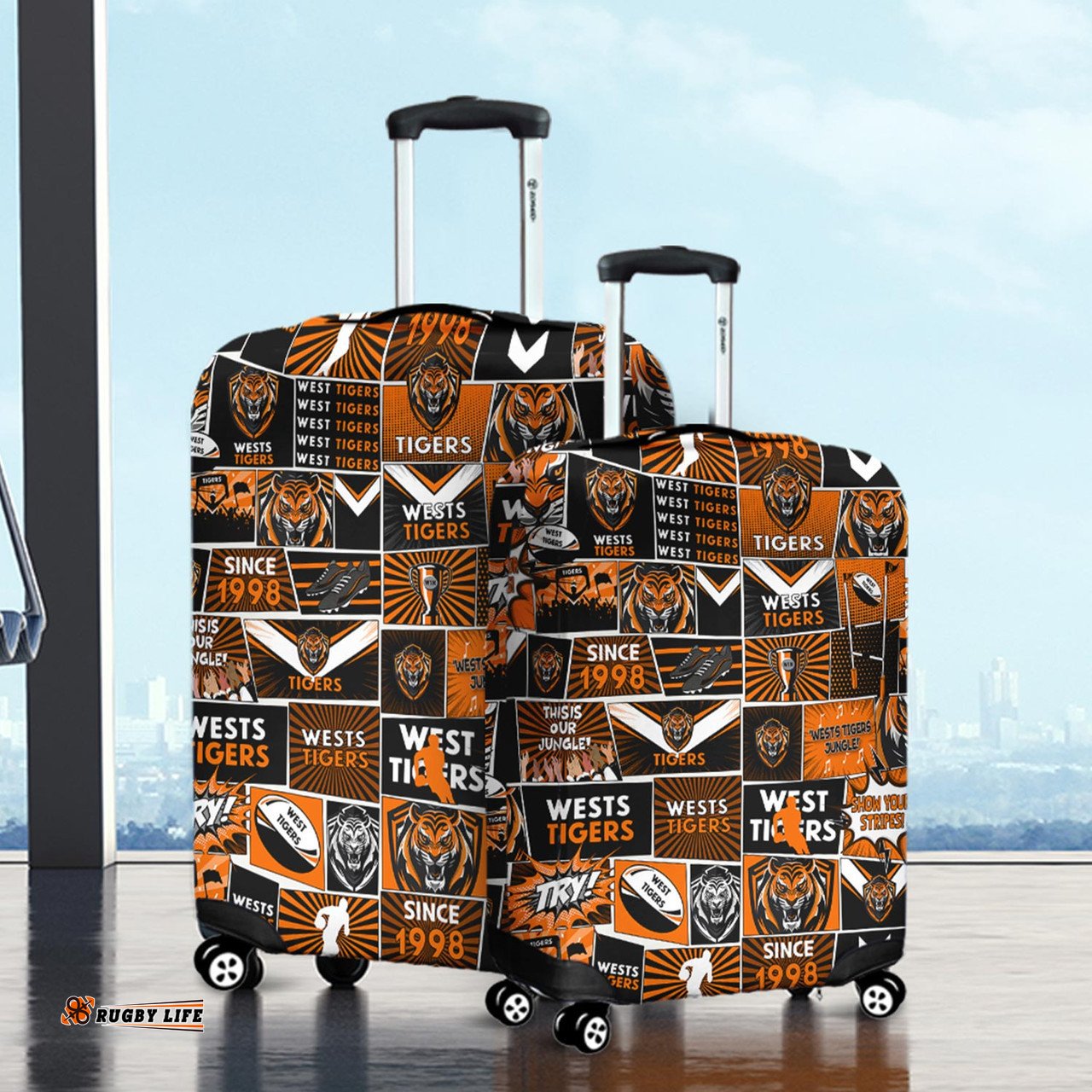 Amazing Aussie Wests Tigers Team Of Us Die Hard Fan Supporters Comic Style Luggage Cover