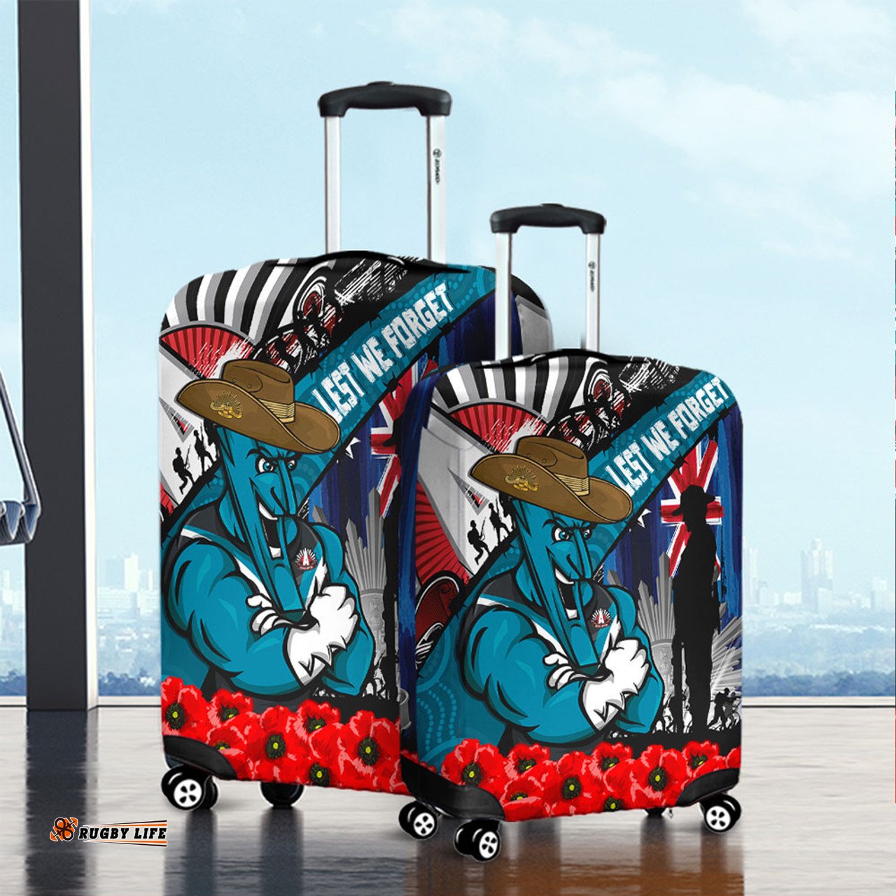 Amazing Aussie Port Adelaide Anzac Day Honor United In Spirit Luggage Cover