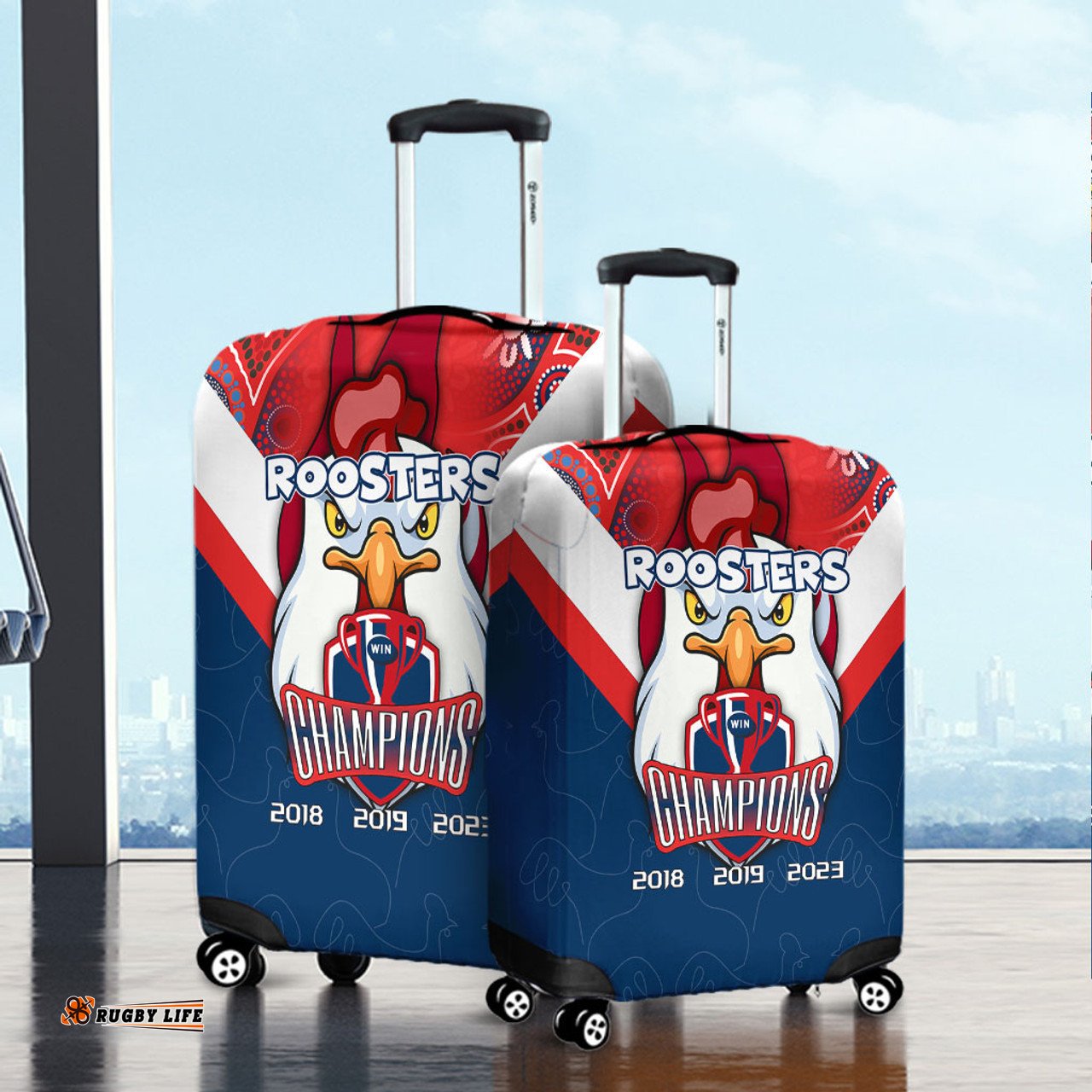 Amazing Aussie Sydney Roosters Talent Win Games But Teamwork And Intelligence Win Championships With Aboriginal Style Luggage Cover
