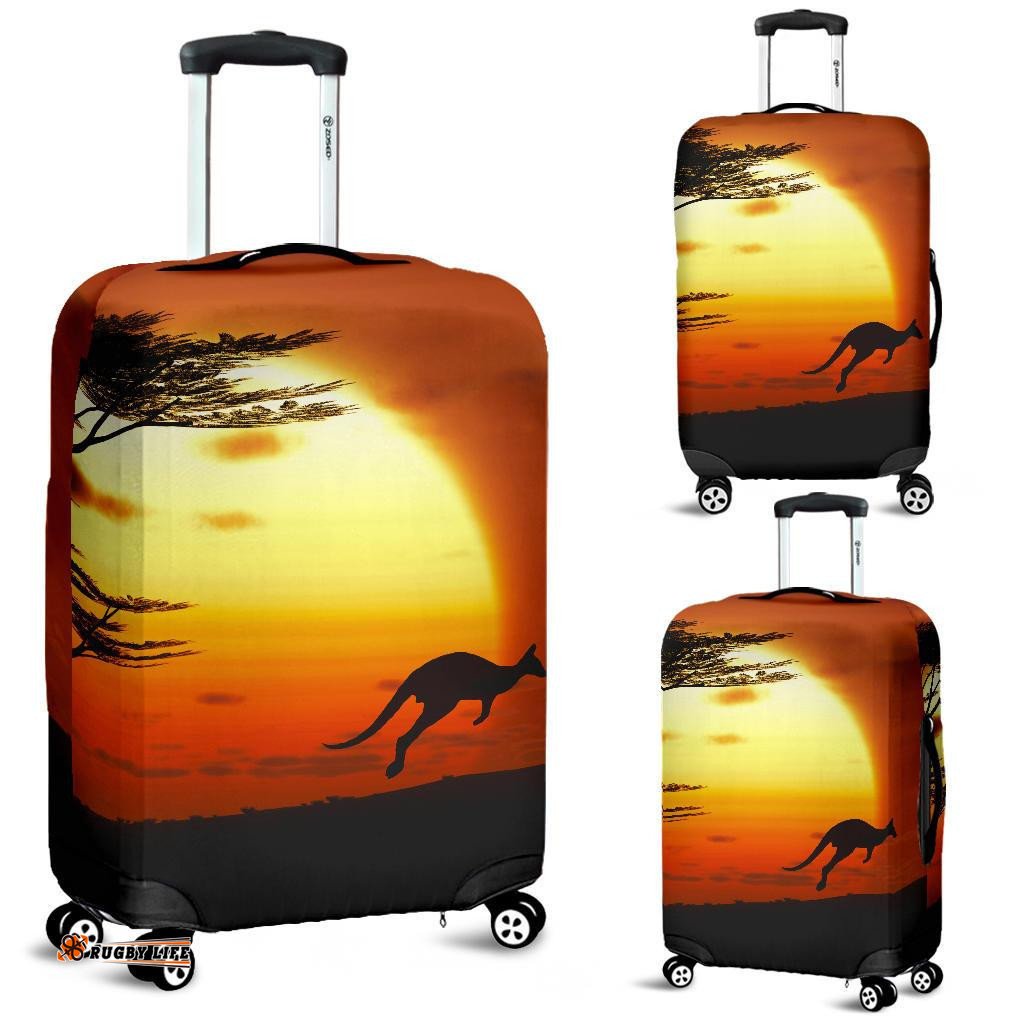 Luggage Cover - Kangaroo Suitcase Sunset Ver01