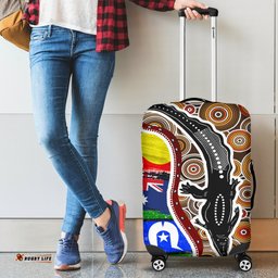 Luggage Cover Australian Aboriginal Crocodile With NAIDOC Flags