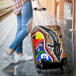 Luggage Cover Australian Aboriginal Crocodile With NAIDOC Flags