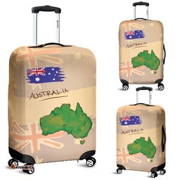 Luggage Cover - Australia Map Suitcase Art Aus Flag