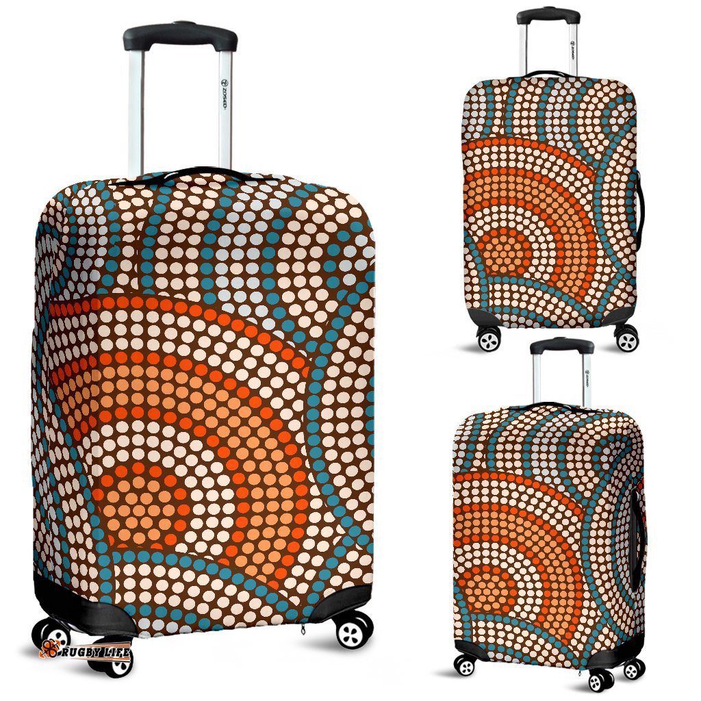 Luggage Cover - Aboriginal Dot Painting Suitcase Ver07