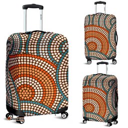 Luggage Cover - Aboriginal Dot Painting Suitcase Ver07