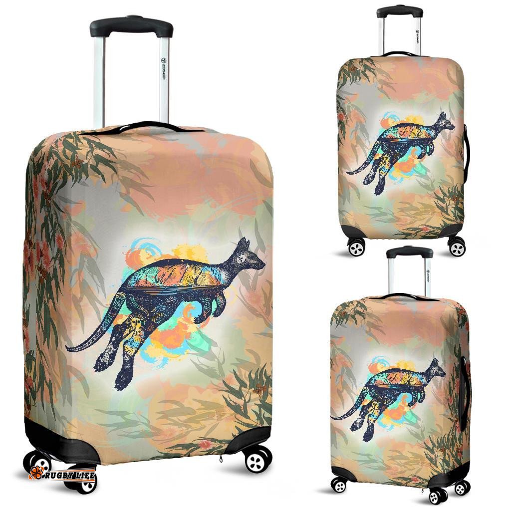 Luggage Cover - Kangaroo Suitcase Painting Uluru