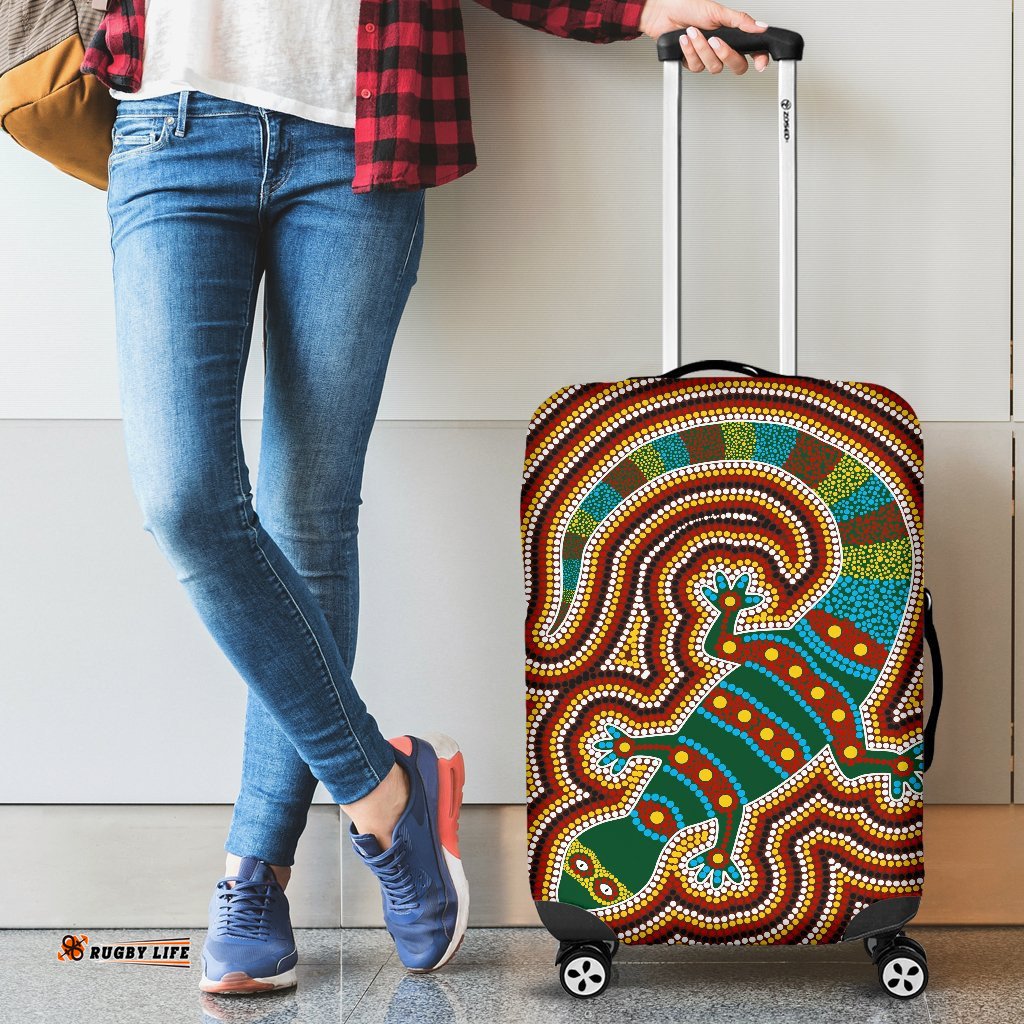 Aboriginal Luggage Covers, Lizard Dot Painting Patterns