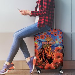 Personalised Broncos Rugby ANZAC Luggage Cover Starry Night and Field of Poppies