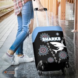 Cronulla Luggage Covers Sharks Simple Indigenous - Black