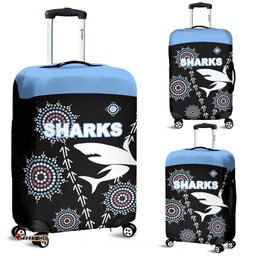 Cronulla Luggage Covers Sharks Simple Indigenous - Black