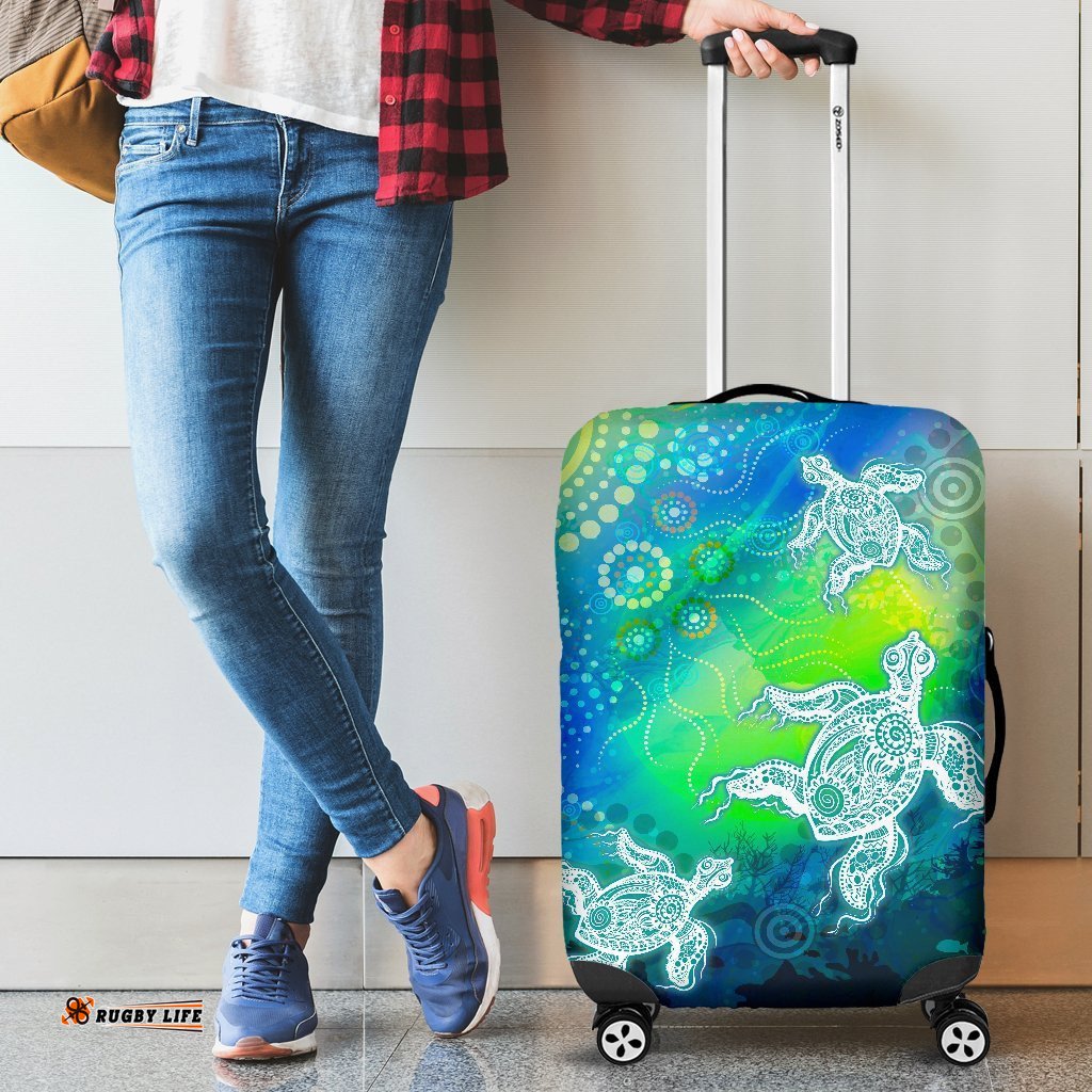 Aboriginal Luggage Covers Indigenous Turtle Ocean Dot Painting Art