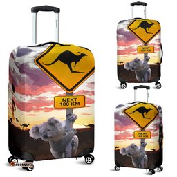 Koala Luggage Cover, Kangaroo Sign Landscape Art
