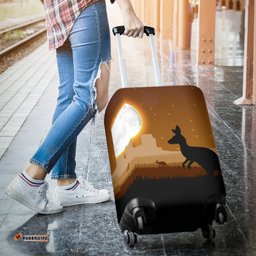 Luggage Cover - Kangaroo Suitcase Sunset Ver04