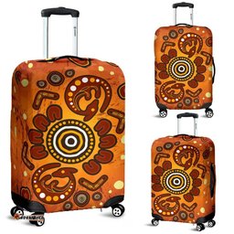Aboriginal Luggage Covers Baby Kangaroo And Dot Painting Patterns