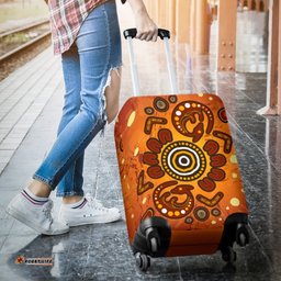 Aboriginal Luggage Covers Baby Kangaroo And Dot Painting Patterns