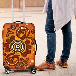Aboriginal Luggage Covers Baby Kangaroo And Dot Painting Patterns