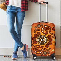 Aboriginal Luggage Covers Baby Kangaroo And Dot Painting Patterns