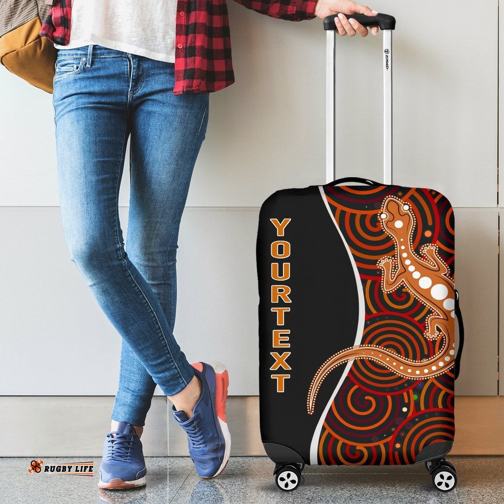 Aboriginal Personalised Luggage Covers Indigenous Lizard Dreaming