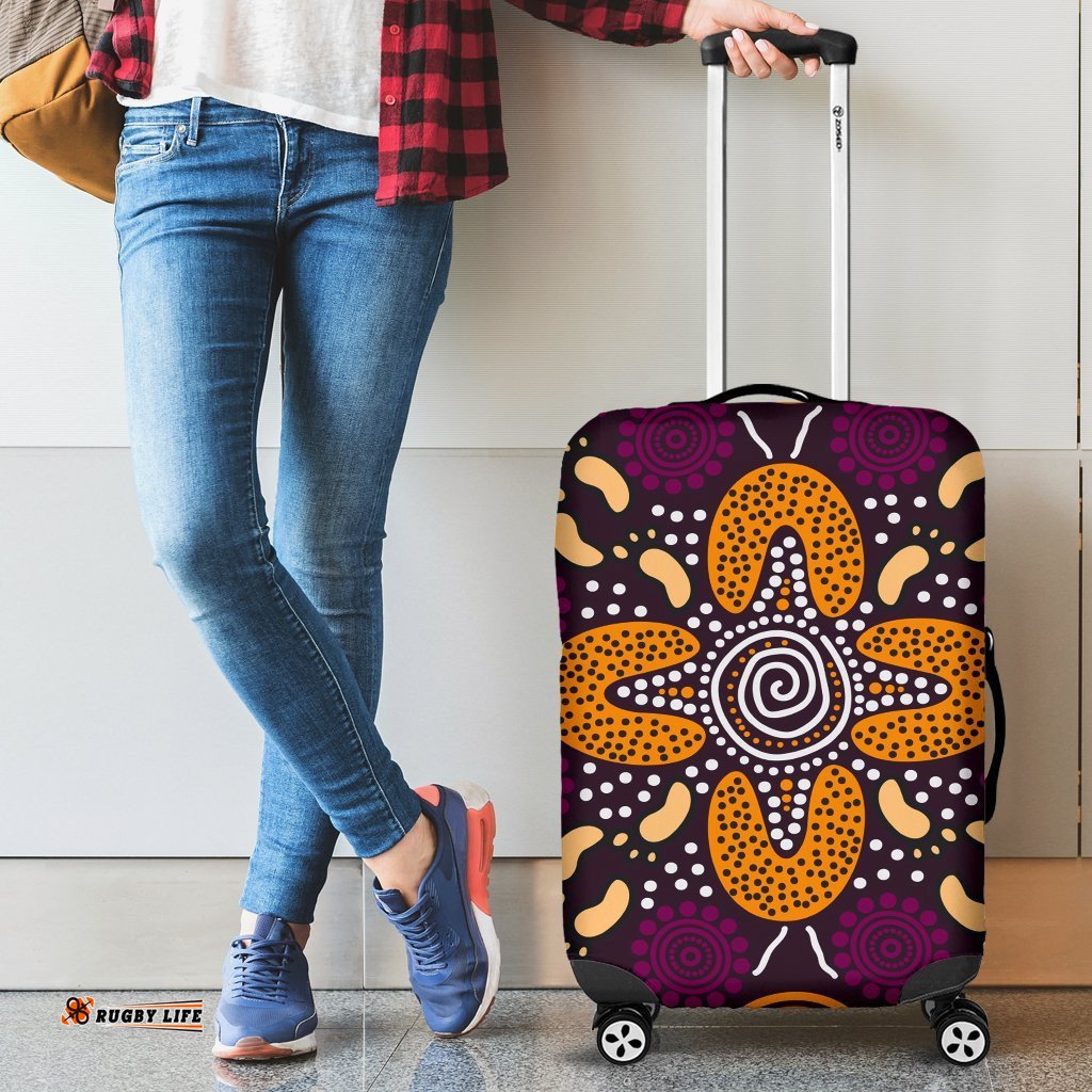 Aboriginal Luggage Covers Flowers Dot Panting Art