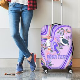Personalised Australia Hippie Christmas Luggage Cover Cockatoo Kookaburra with Wattle Violet Pastel Color