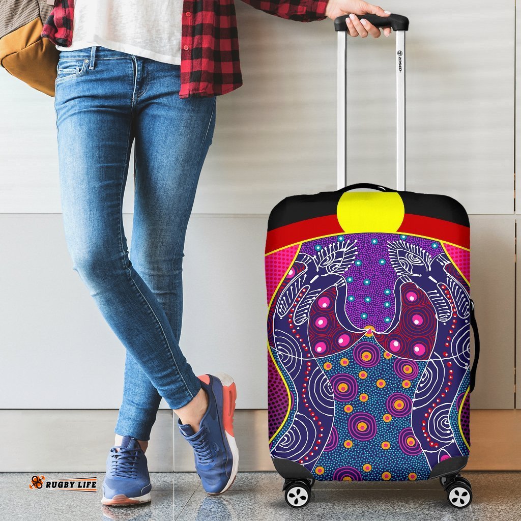 Luggage Cover Aboriginal Sublimation Dot Pattern Style Violet