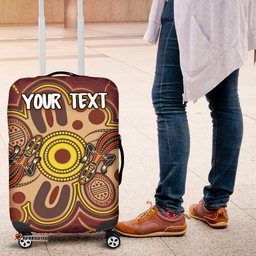 Custom Aboriginal Luggage Covers, Indigenous Lizard Dot Painting Art