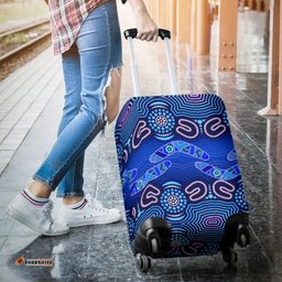 ABoriginal Luggage Covers Boomerangs And Dot Painting Art Ver02