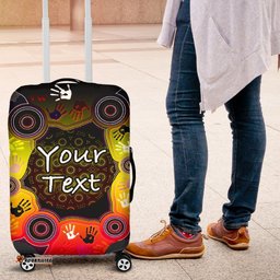 Custom Aboriginal Luggage Covers, Indigenous Circle Dot Painting Hand Art