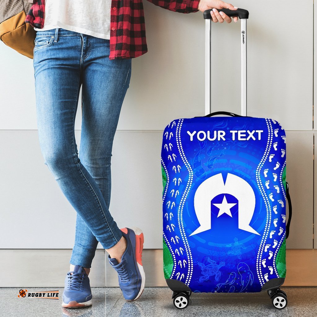 Custom Torres Strait Islanders Luggage Covers Torres Symbol With Aboriginal Patterns