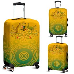 Australia Aboriginal Luggage Cover - Australia and Coat Of Arms Ver01