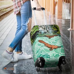 Australia Luggage Cover - Platypus Suitcase Tasmania Landscape Art