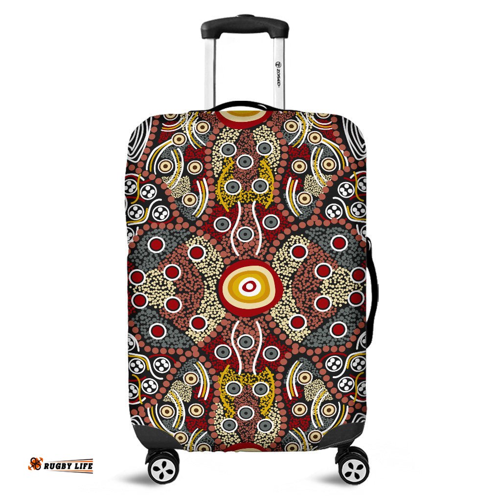 Aboriginal Art Dot Vibes Luggage Cover Indigenous - NO.1