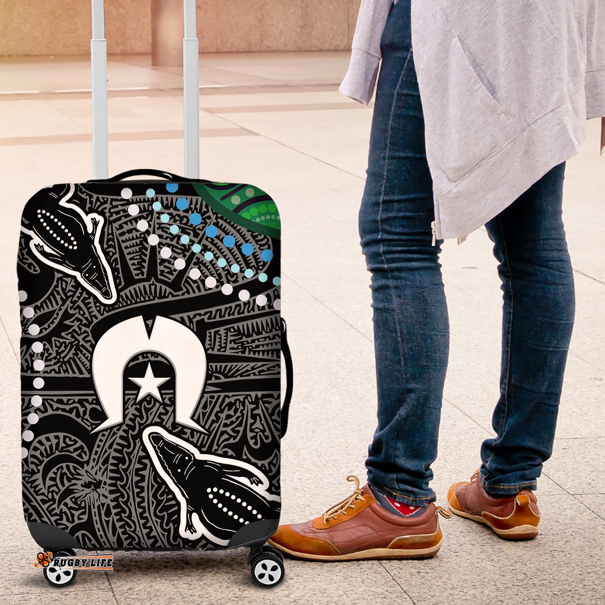 Torest Trait Islands Mix Crocodine Aboriginal Pattern Luggage Cover TS04