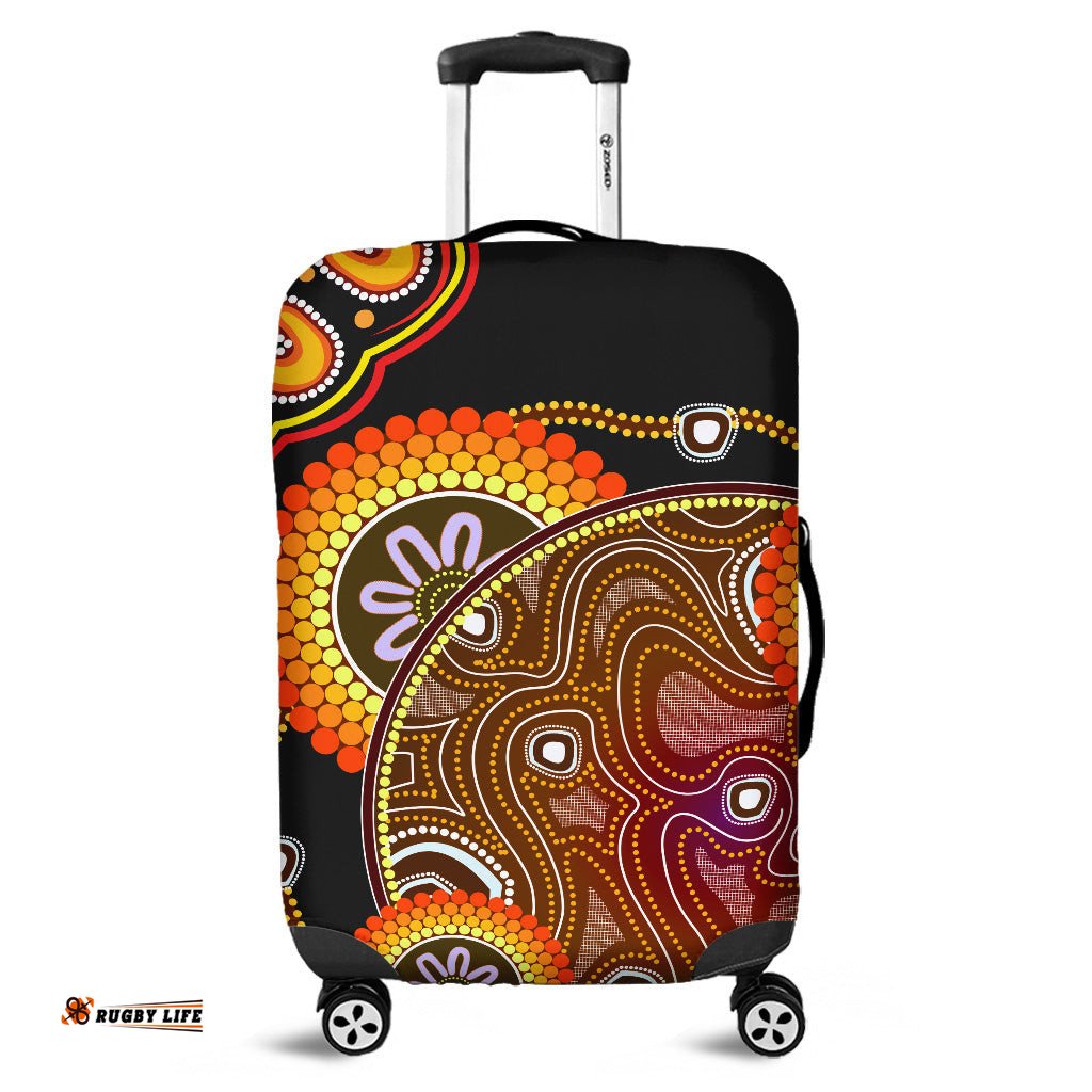 Aboriginal Luggage Cover Sun Rise Indigenous Vibes