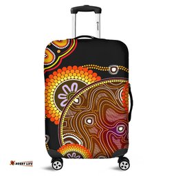 Aboriginal Luggage Cover Sun Rise Indigenous Vibes