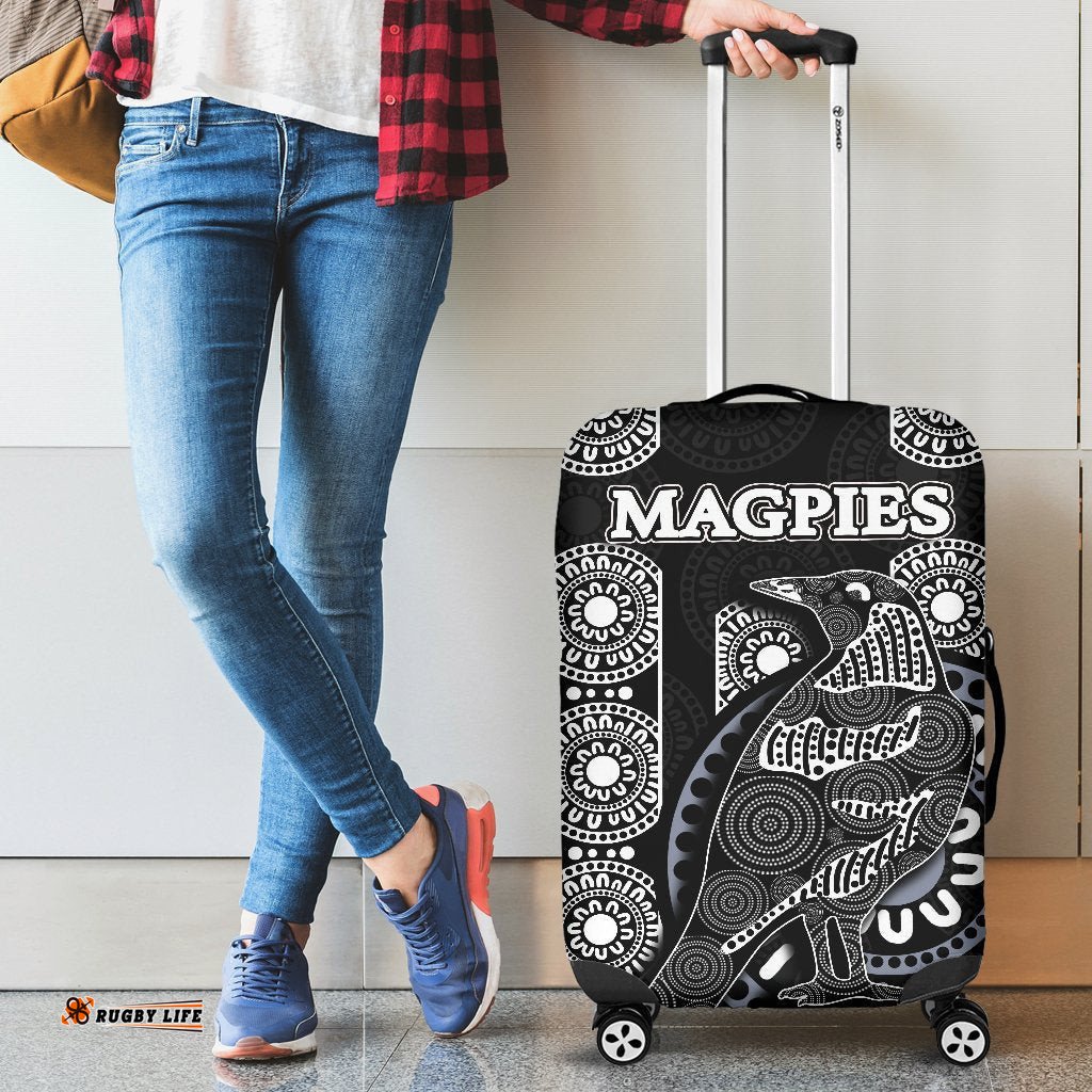 Magpies Luggage Cover Aboriginal