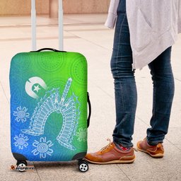 Torres Strait Islander Luggage Covers - Dhari Mask Ocean Style