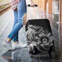 Aboriginal Luggage Covers, Torres Strait Islands in Wave Black