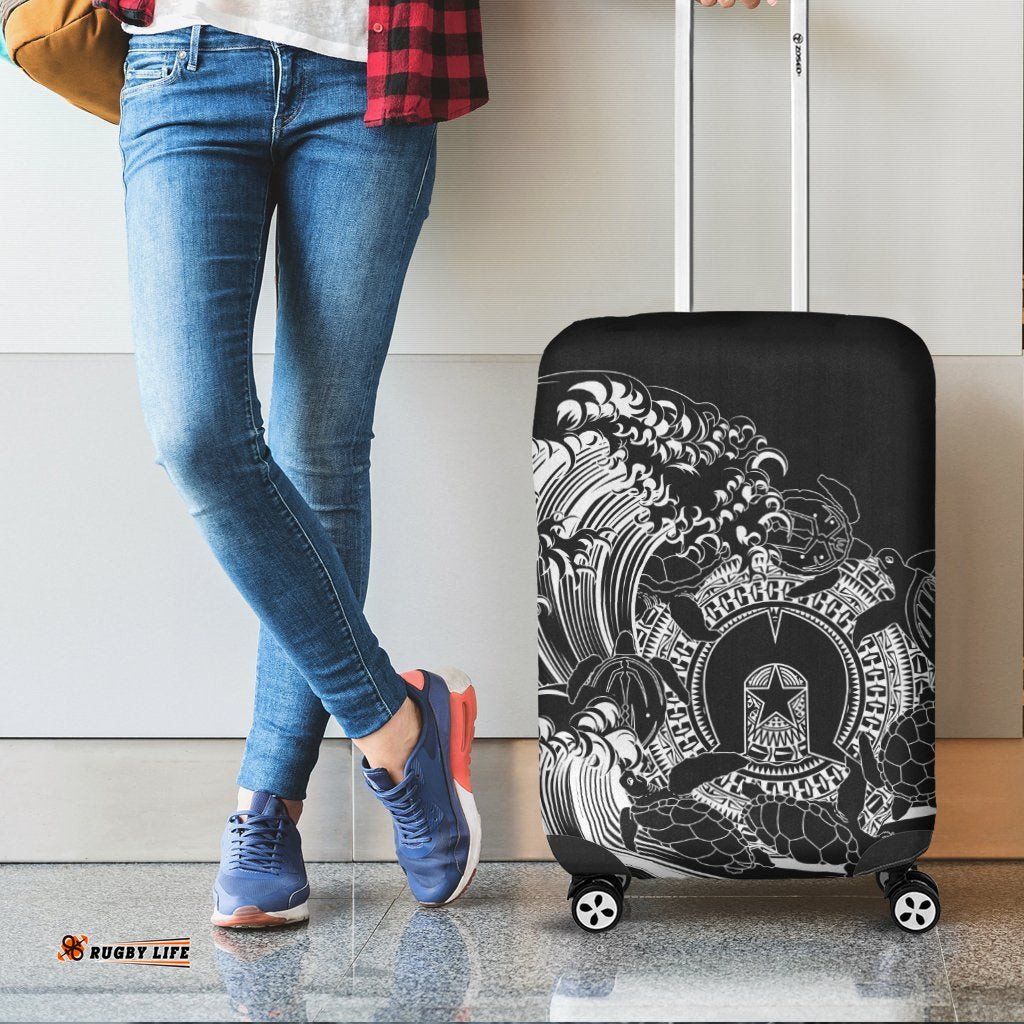 Aboriginal Luggage Covers, Torres Strait Islands in Wave Black