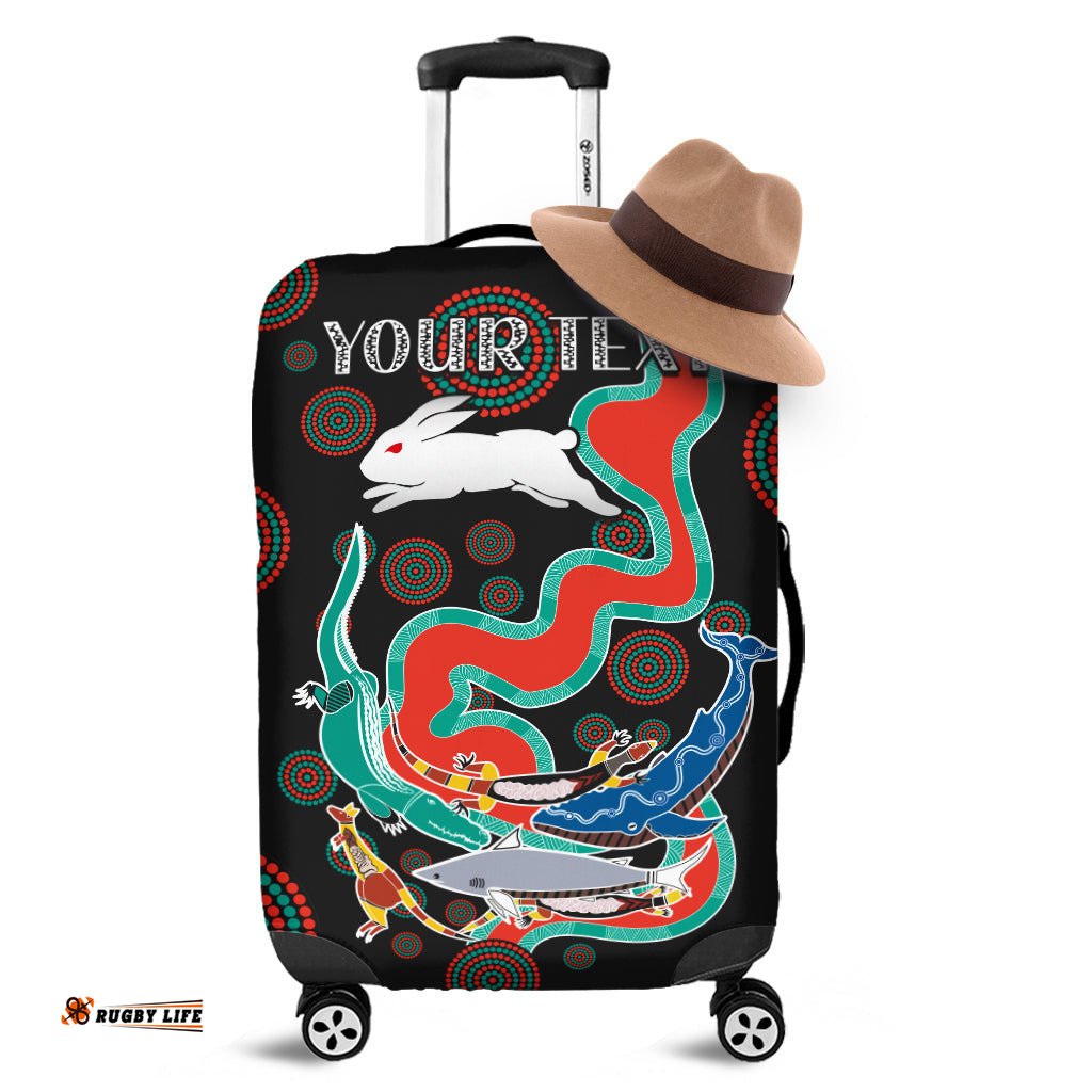 Custom Personalised Rabbitohs Luggage Covers Go The Bunnies Aboriginal