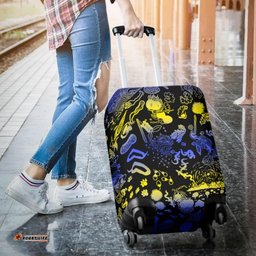Australia Luggage Cover Australian Aboriginal Golden Wattle