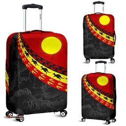 Aboriginal Luggage Covers, Indigenous Flag Circle Dot Painting
