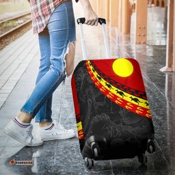Aboriginal Luggage Covers, Indigenous Flag Circle Dot Painting