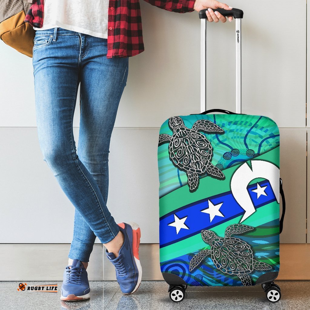 Luggage Cover Torres Strait Flag And Turtle