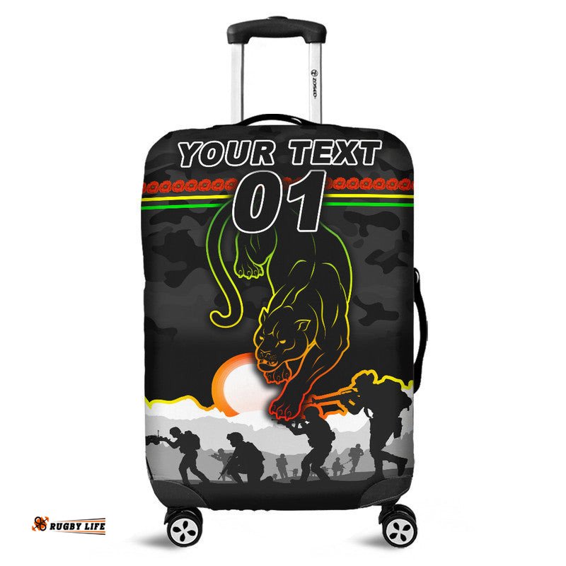 Custom Personalised Penrith Panthers ANZAC Luggage Cover Simple Style Black